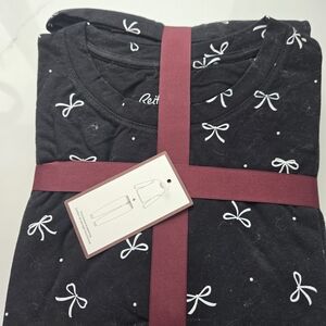 Reitmans Black and White Bow Print Pajamas
